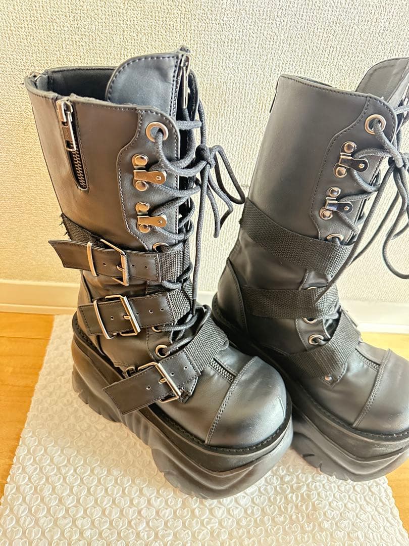 DEMONIA 厚底ブーツ ブラック　クーザ　QOOZA デモニア