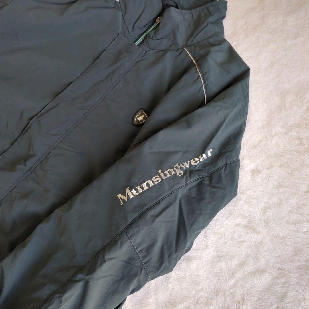 マンシングウェア ナイロンジャケット ゴルフウエア ダウン 中綿 深緑 メンズ