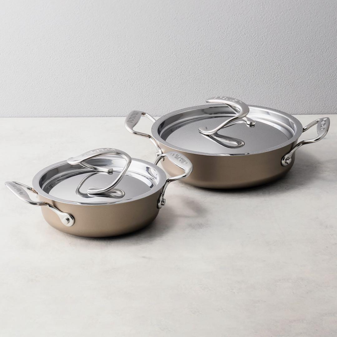 新品　マイヤー サーキュロン シャンパンカラー　両手鍋　１６ｃｍ＆２０ｃｍ