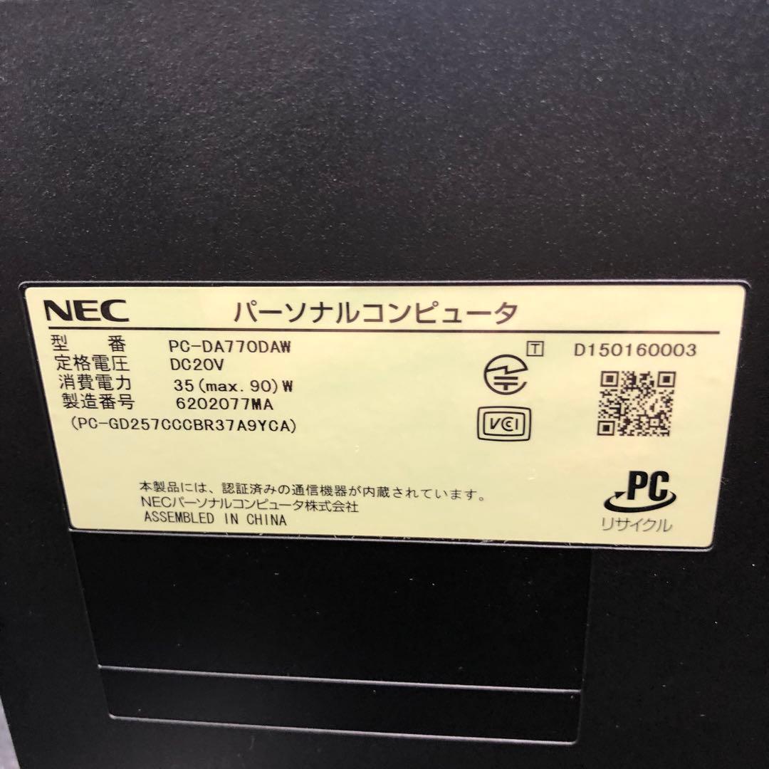 【動作確認済】NEC DA770 一体型デスクトップパソコン　デスクトップPC