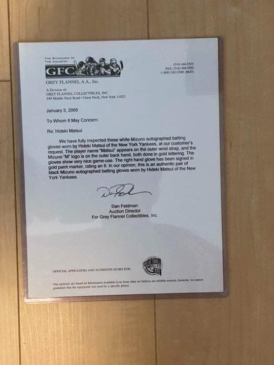 松井秀喜 実使用 バッティンググローブ