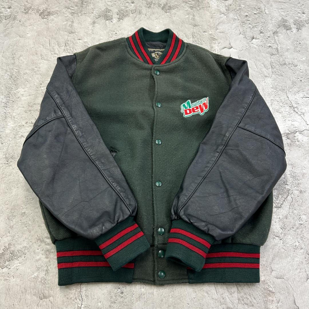 ぽ*ん様 USA製　HOLLOWAY　マウンテンデュー　企業　スタジャン　古着