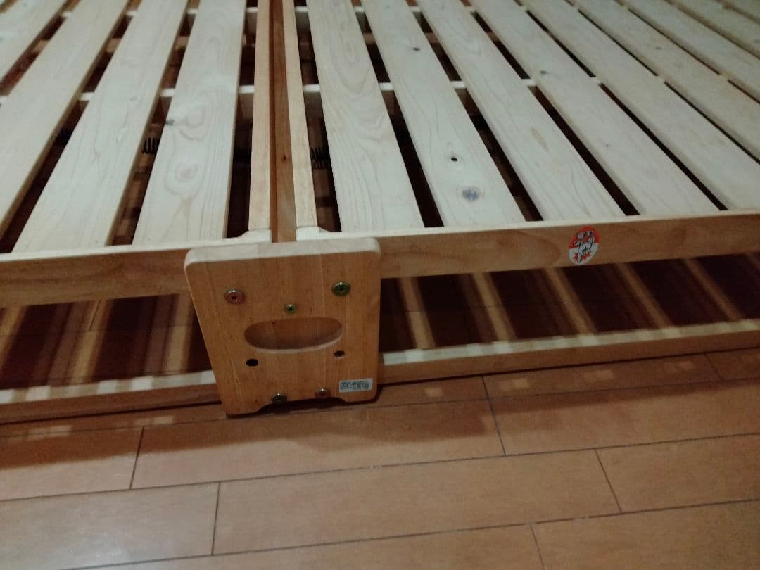 中居木工 折りたたみ ひのき スノコベッド ロータイプ ワイドシングル