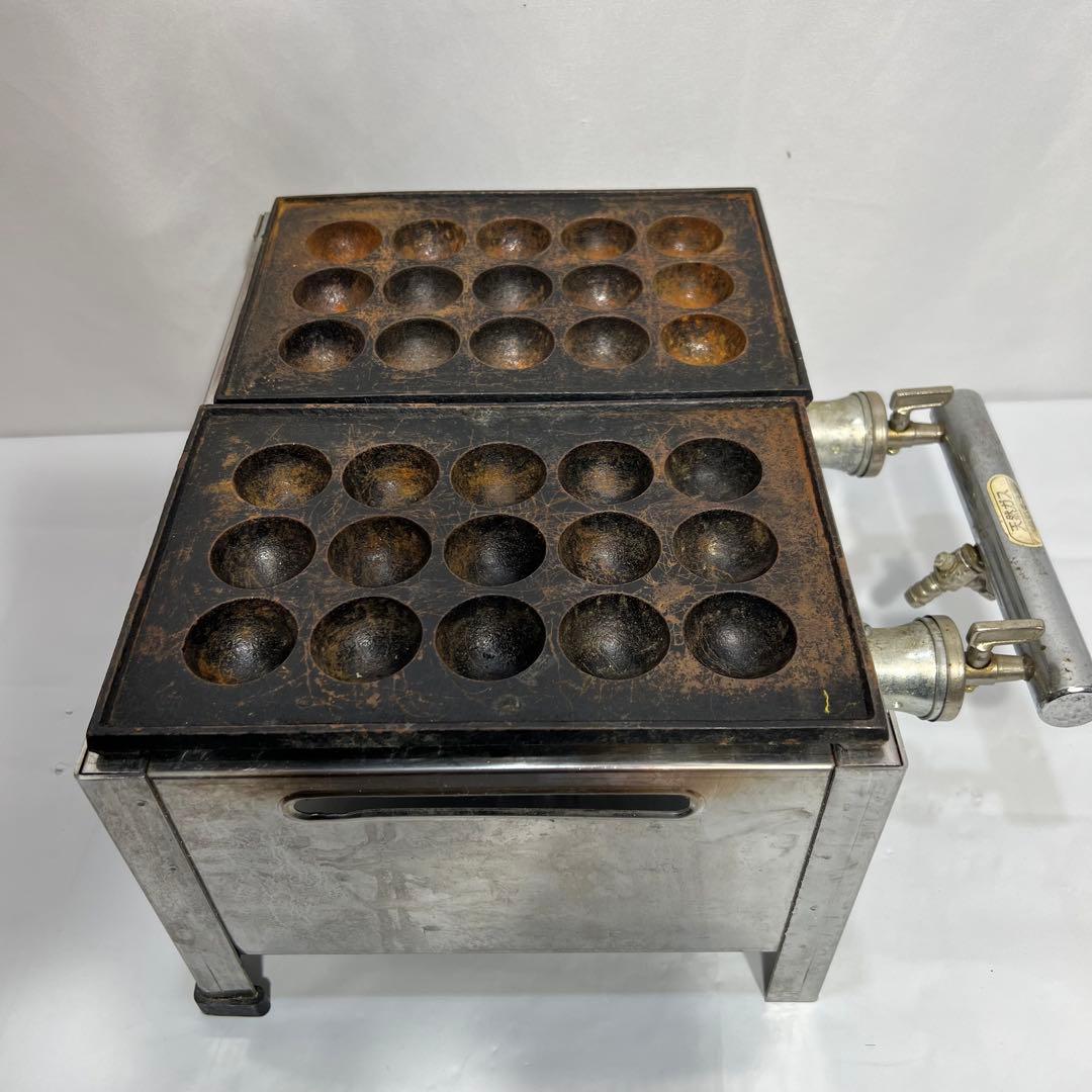 業務用 たこ焼き器 天然ガス用 2連 鉄板