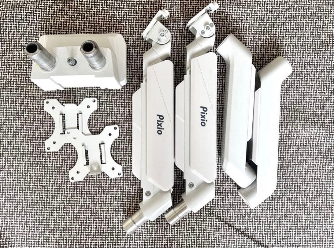 Pixio PS2D White モニターアーム 白 デュアル