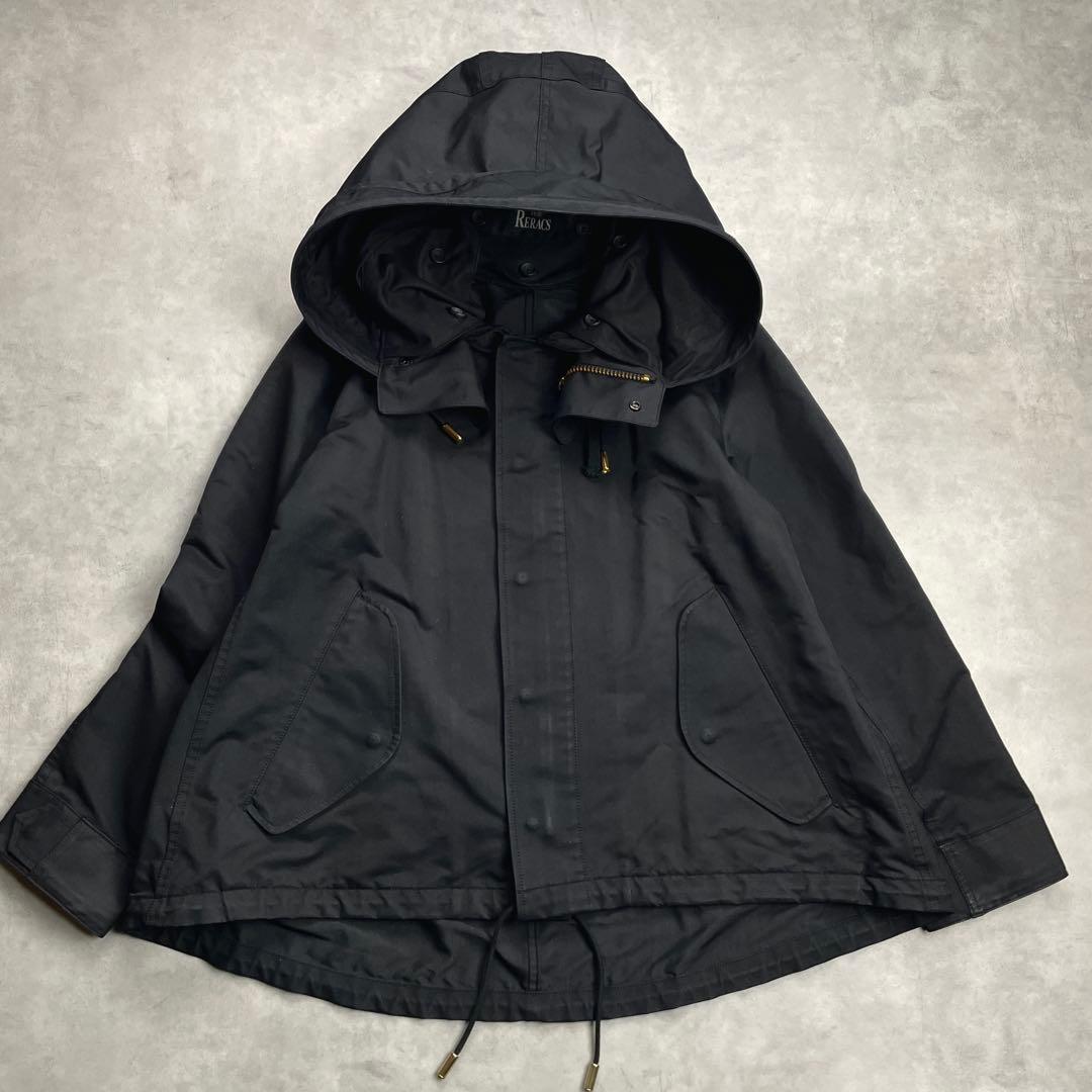 美品　THE RERACS ザリラクス　ショートモッズコート ブラック 　38