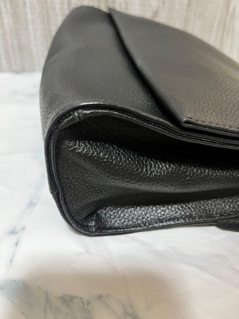 【美品】イアパピヨネ 柄 ワイドテープ ショルダー バッグ ブラック ボディ