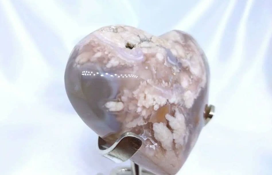 さくら瑪瑙　ハート　フラワーアゲート　ピンク　166g