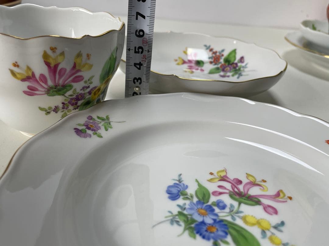 MEISSEN三つ花ベーシックフラワープレート＆カップ＆ソーサーセット70603