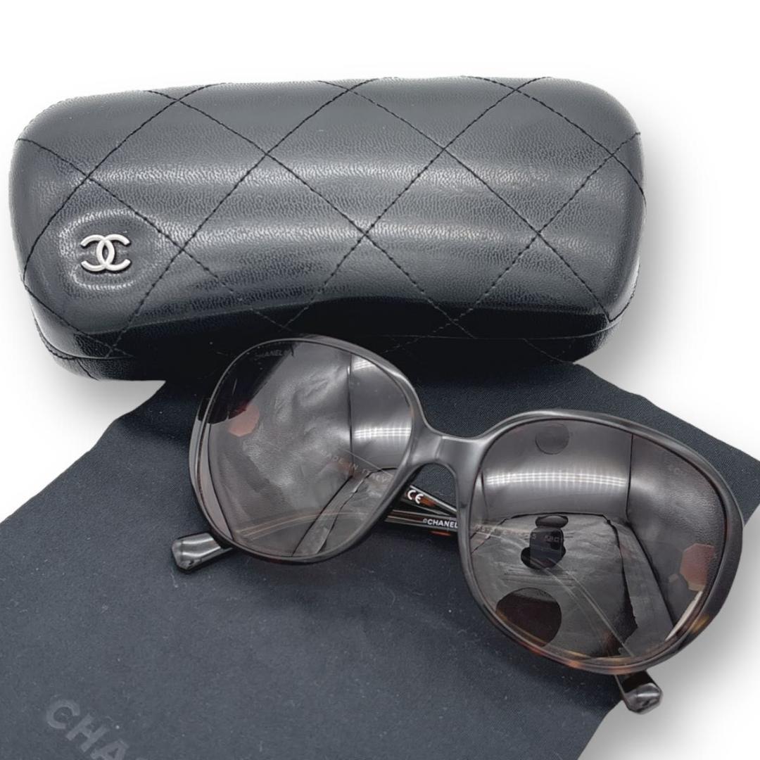 CHANEL sunglasses coco case brown ベッコウ