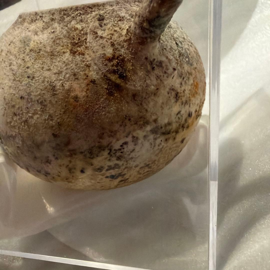 専用ケース付　作家もの　月面の様な陶磁器の茶道具　酒器　蓋の無い注器