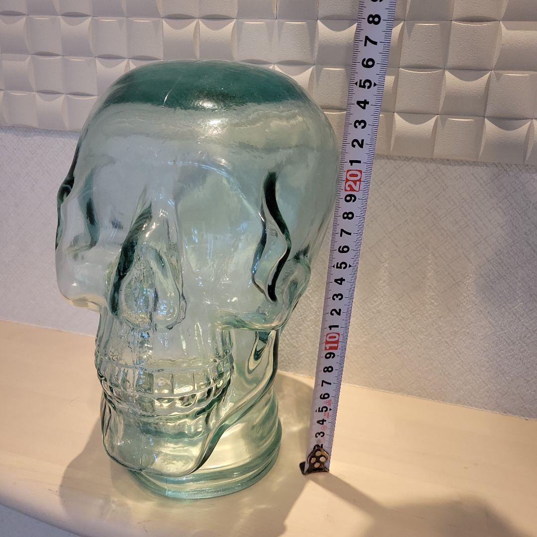 ガラス製スカル置物 透明