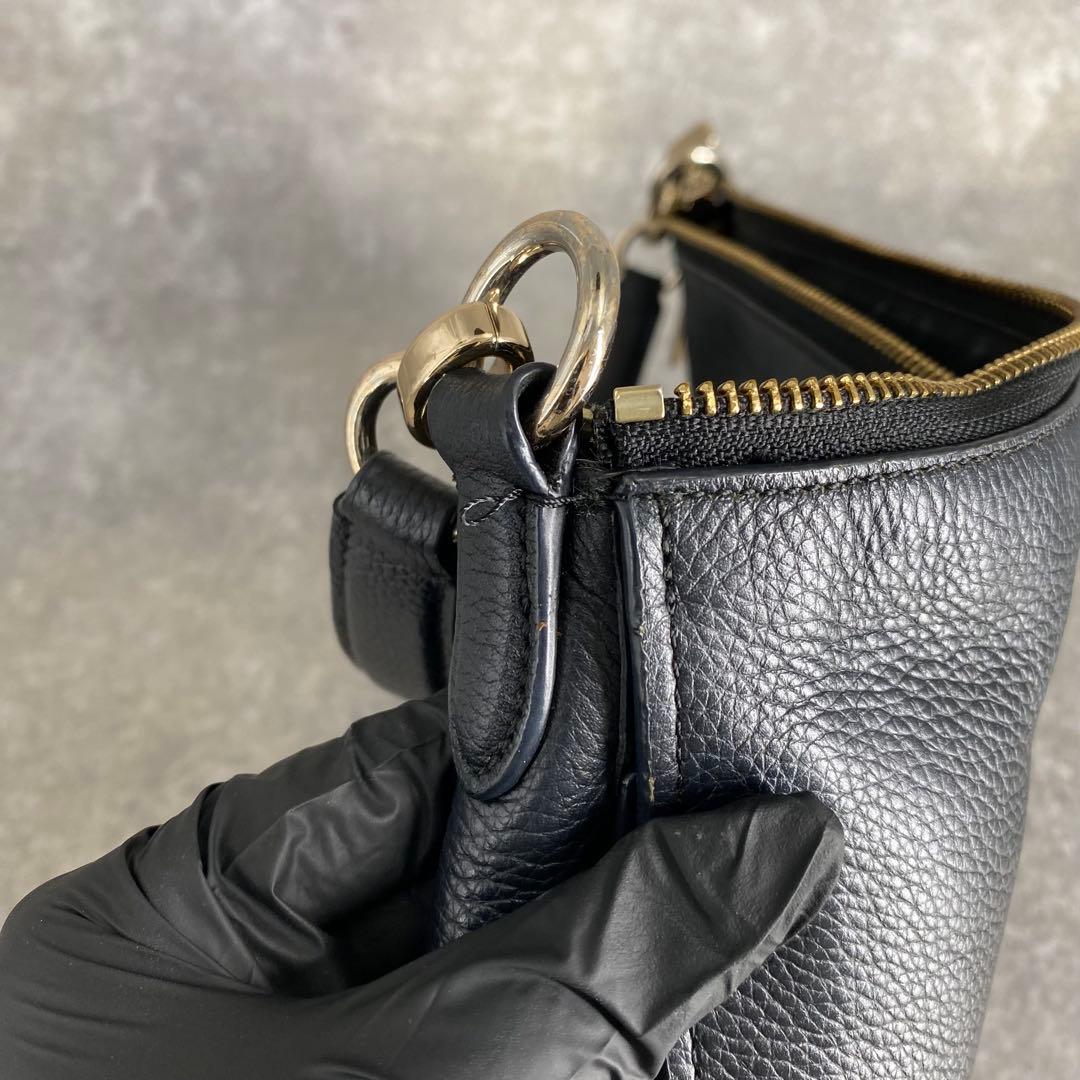 バッグ Coach Turnlock Leather One Shoulder Bag