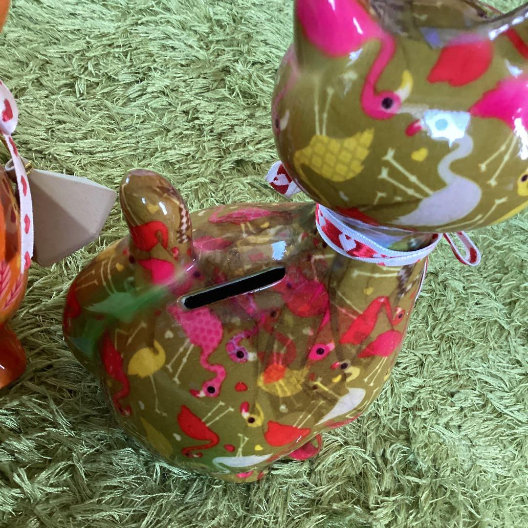 POMME PIDOU（ポンピドゥ)セラミック製貯金箱 カラフルな猫の置物セット