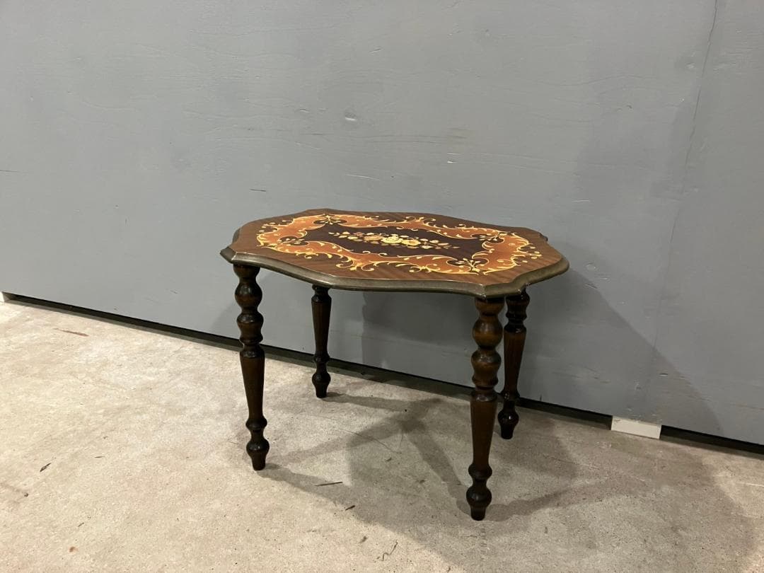 『イタリア製』サイドテーブル ナイトテーブル テーブル コンソール 花台 象嵌