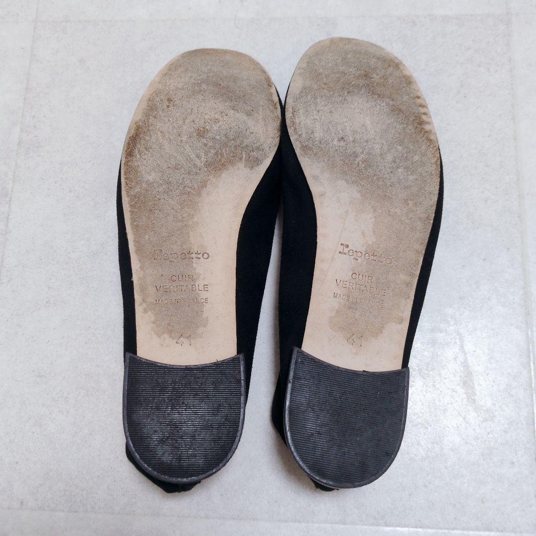 レペット　バレエシューズ　フラットシューズ　スエード　黒　41