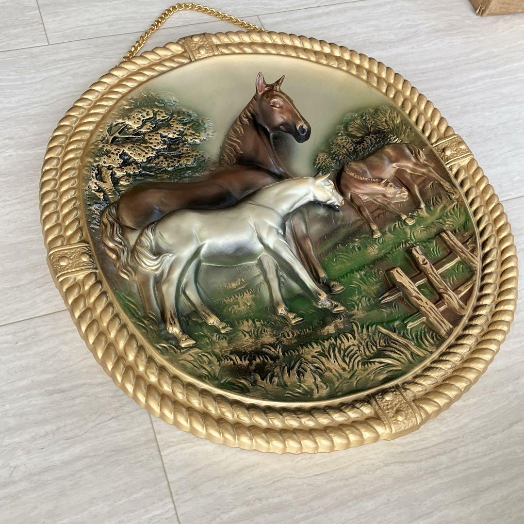 馬の立体壁掛けアート 装飾額　装飾品　ヴィンテージ