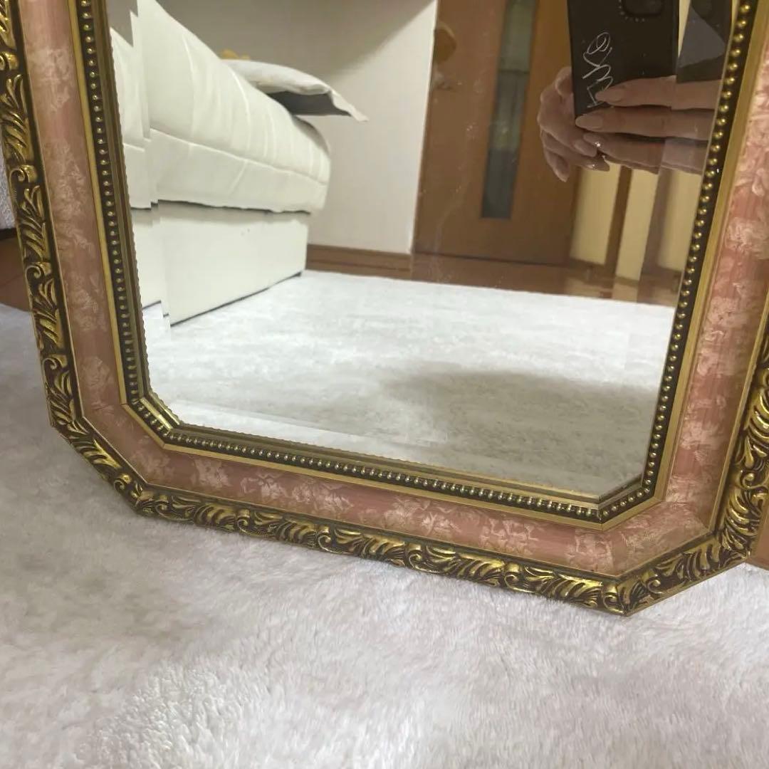 イタリア製　ウォールミラー　スタンドミラー　姿見　鏡　アンティーク