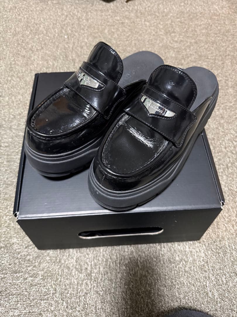 【24時間発送】NIKE エアジョーダン　ミュール　ブラック厚底ローファー