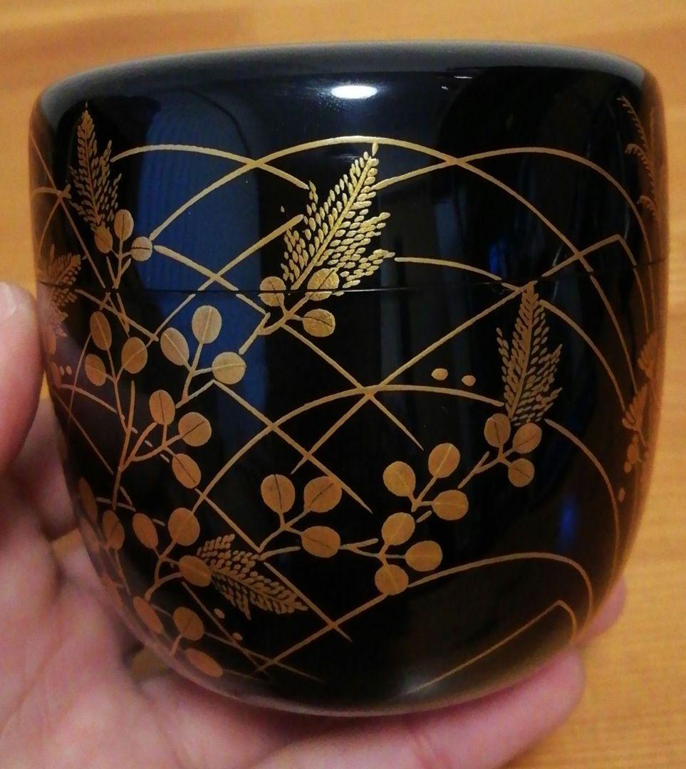 尋牛斎書付　春象作　秋の野　蒔絵　棗　共箱　共布　二重箱　茶道具