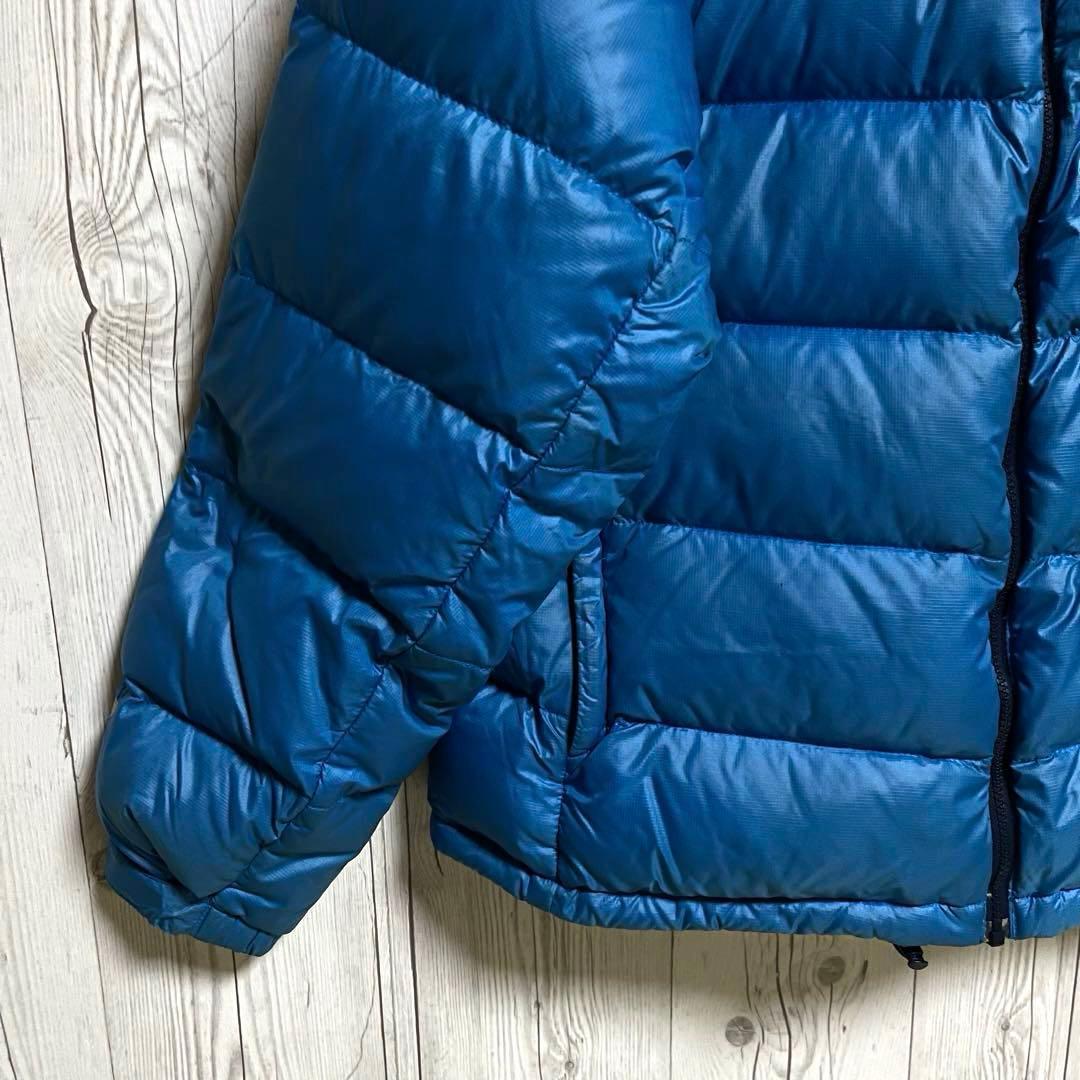 ノースフェイス　ダウンジャケット　メンズL　韓国100　700フィル　青ブルゾン