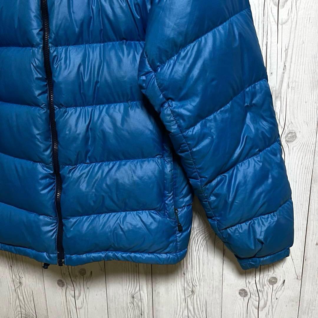 ノースフェイス　ダウンジャケット　メンズL　韓国100　700フィル　青ブルゾン