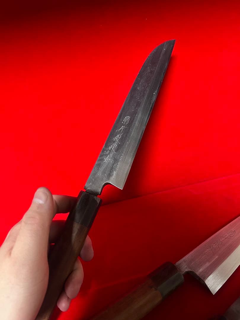 包丁　国行鍛錬　薄刃　身卸　青鋼　杉本　出刃　まとめて3本　中古品