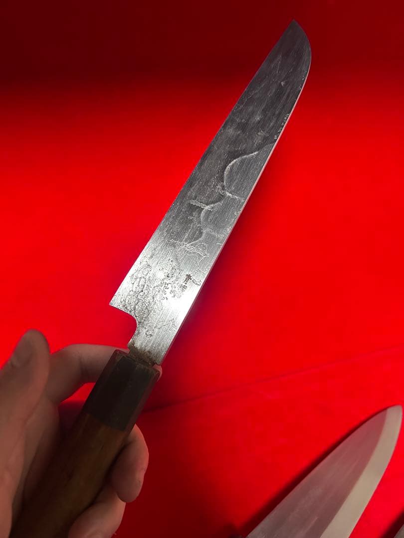 包丁　国行鍛錬　薄刃　身卸　青鋼　杉本　出刃　まとめて3本　中古品