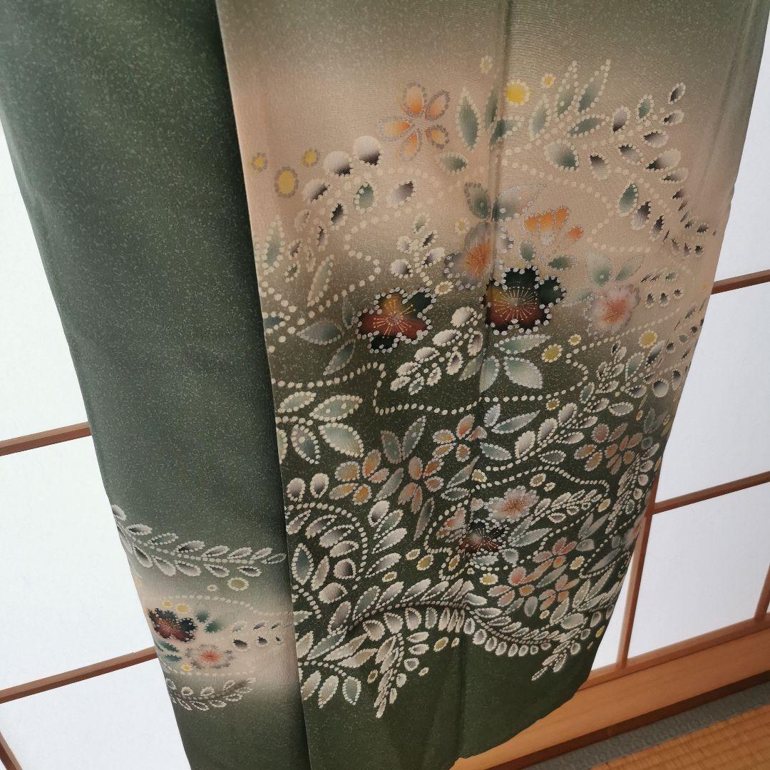 暈し金彩　ニュアンスカラーの辻が花　正絹袷訪問着