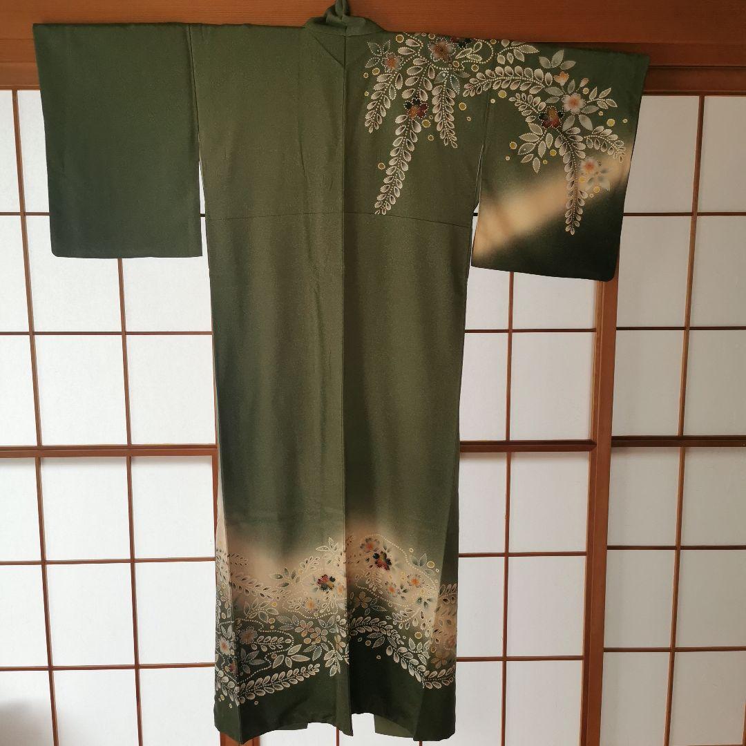 暈し金彩　ニュアンスカラーの辻が花　正絹袷訪問着