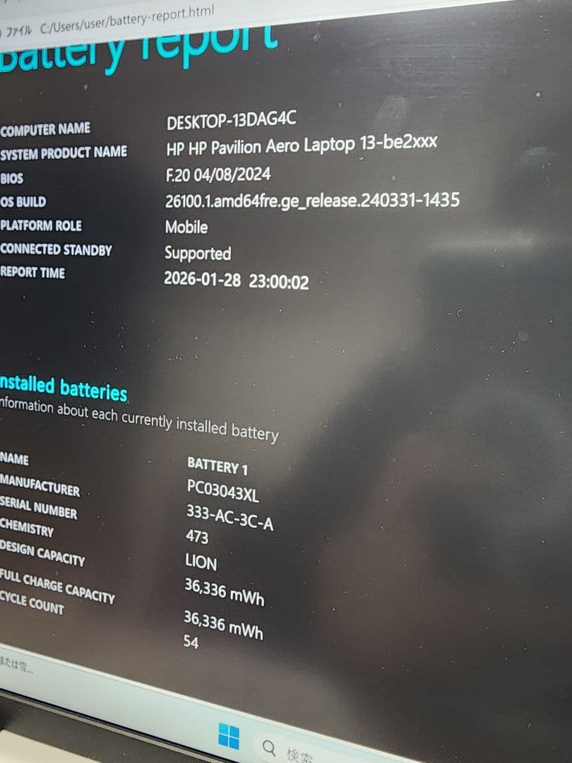 超軽量 HP Pavilion Aero 13-be 高性能ノートパソコン