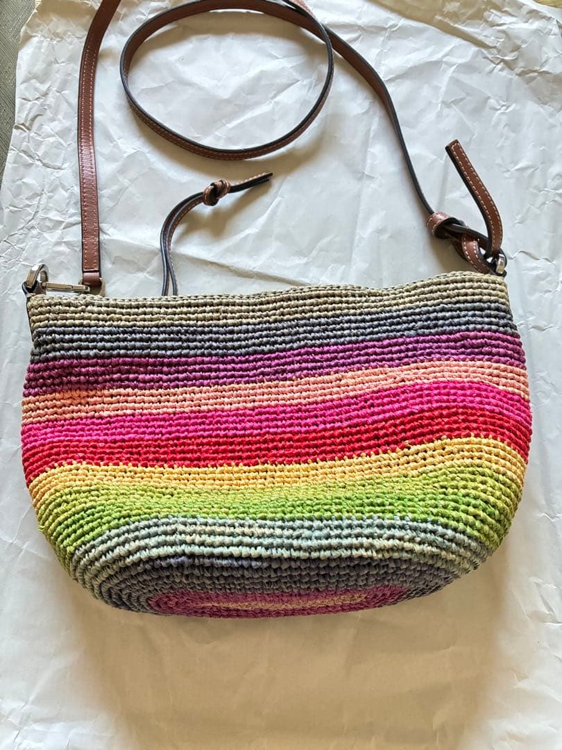 ロエベ　レインボーショルダーバッグ　カゴバッグ