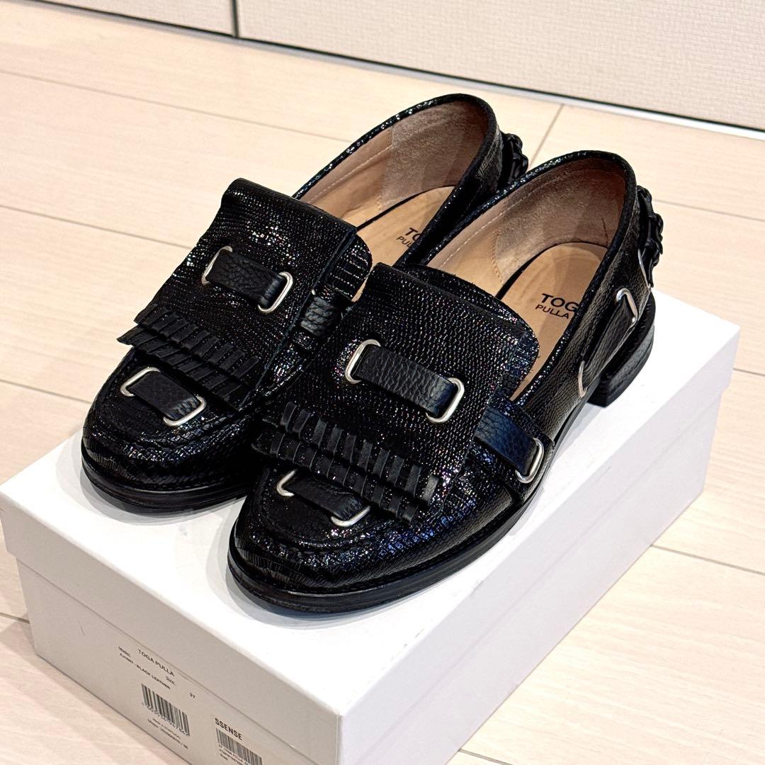 TOGA PULLA 黒 レザー タッセルローファー38