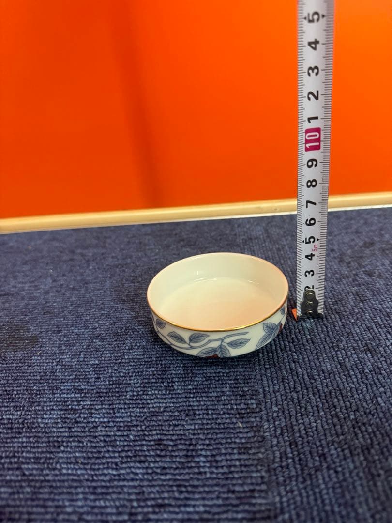 1698 深川製磁　果実文　小皿　9客　8cm 金彩