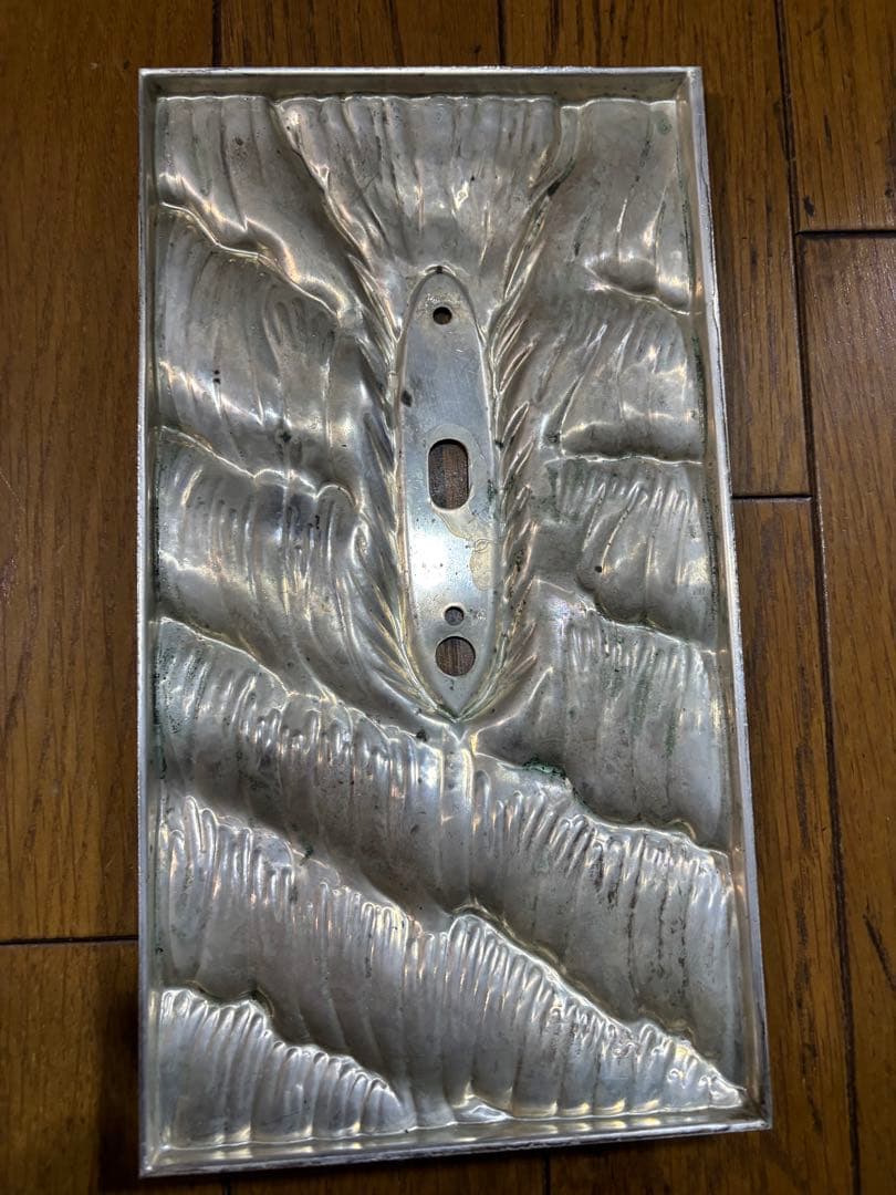 純銀刻印　帆船置物　船長さ21cm 大きめ　ガラスケース付き　レトロ