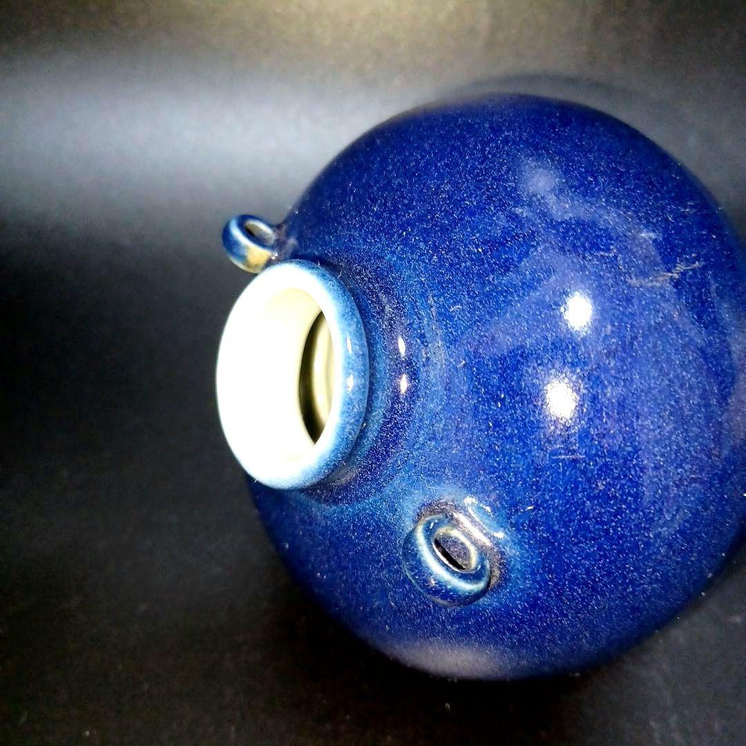 明　瑠璃釉双糸壺　中国古美術