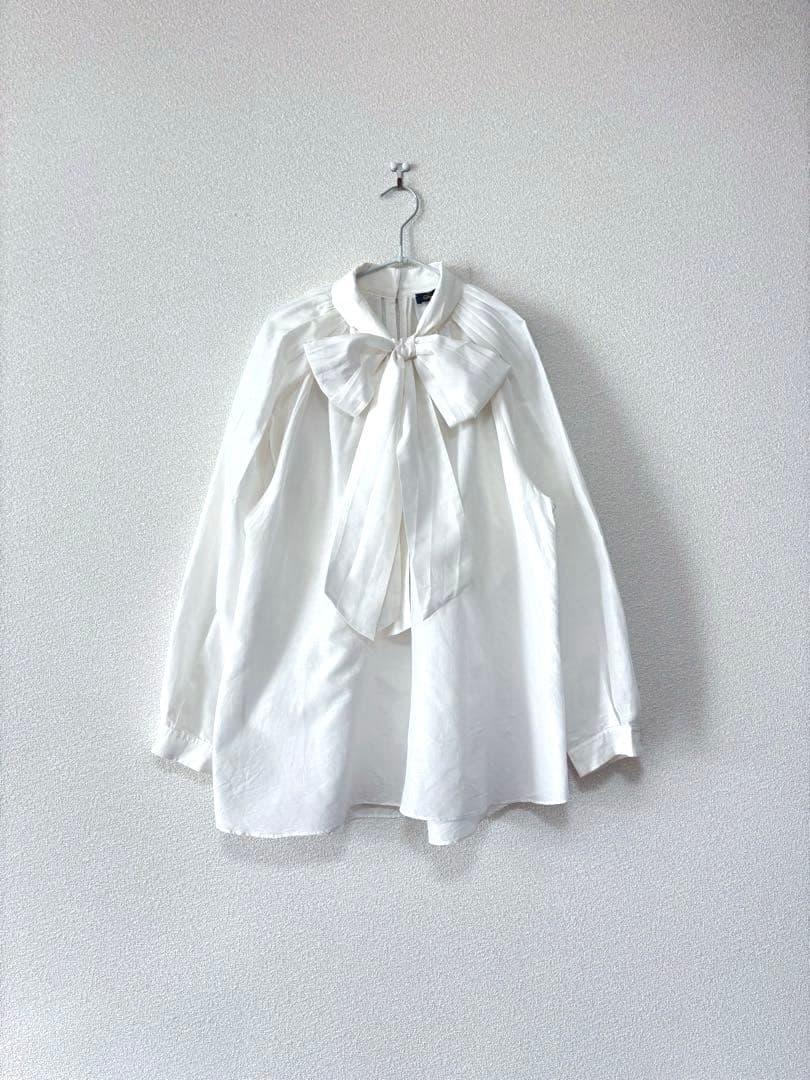 ＜Drawer（ドゥロワー）＞ コットンシルクボウタイブラウス