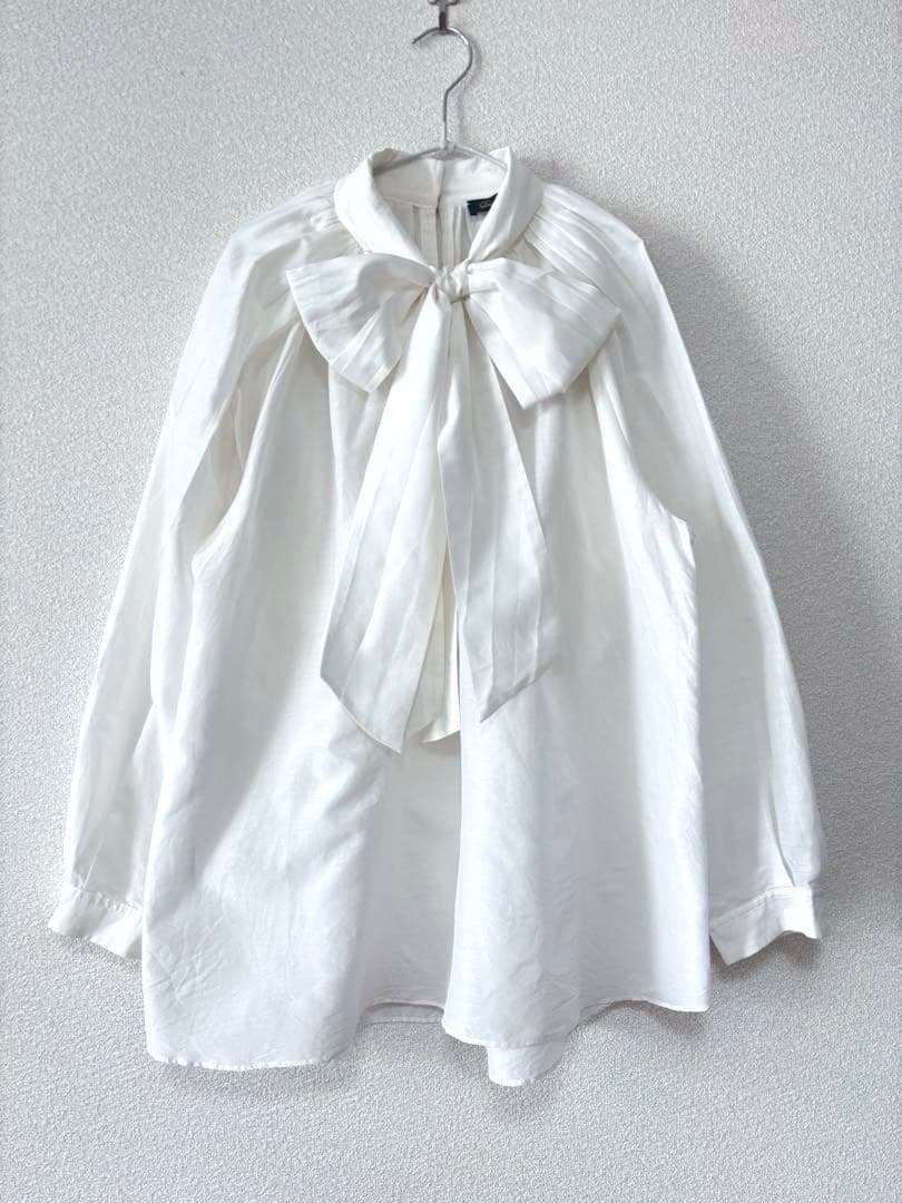 ＜Drawer（ドゥロワー）＞ コットンシルクボウタイブラウス