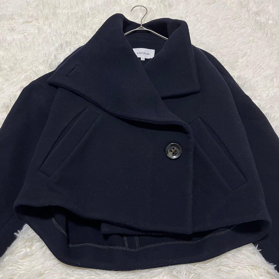 【ENFÖLD✨】定価5.8万　ウールリバーモッサショートドルマンコート　36