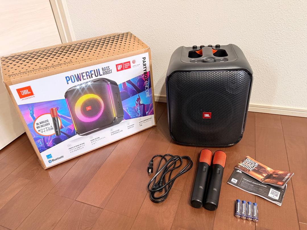 JBL PartyBox Encore 専用マイク2本＋電池セット 箱付 送料込