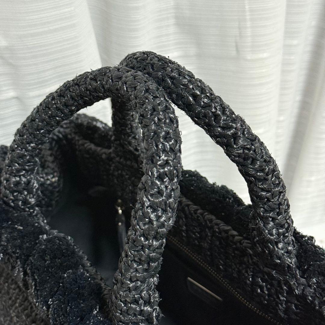 ⭐️極美品⭐️PRADA RAFIA PONPON 2way BAG ブラック
