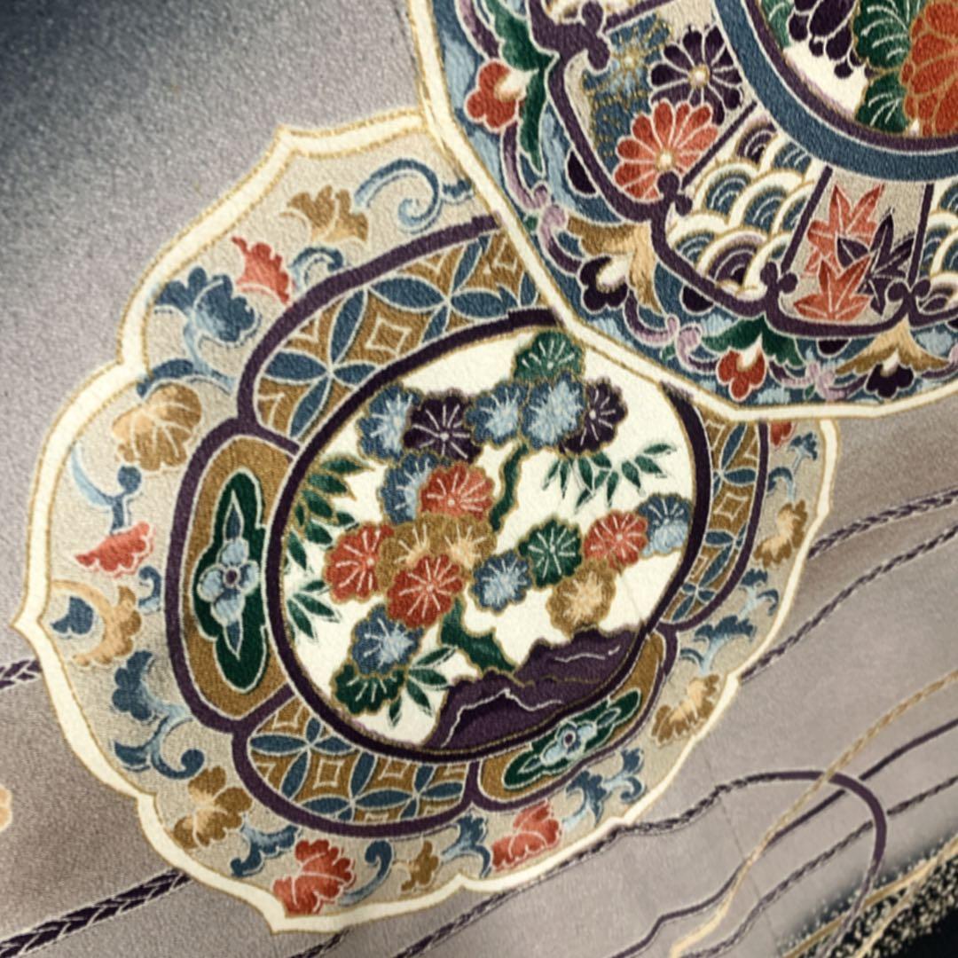 美品　正絹 黒留袖　4点フルセット 鳳凰　袋帯　結婚式　比翼仕立て　五つ紋