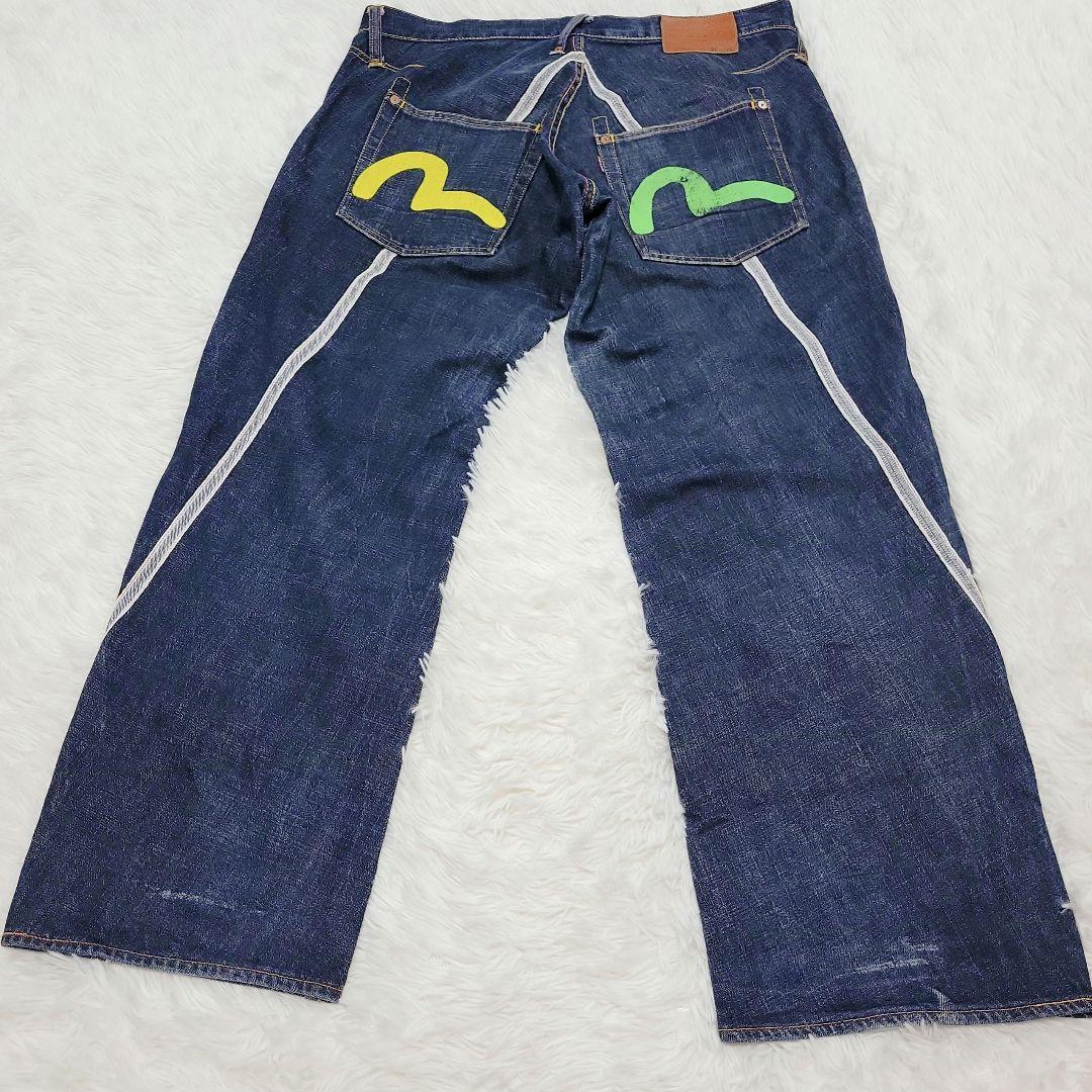 希少✨EVISU　2001 デニム スパイラル セルビッチ/赤耳　36 ビッグ