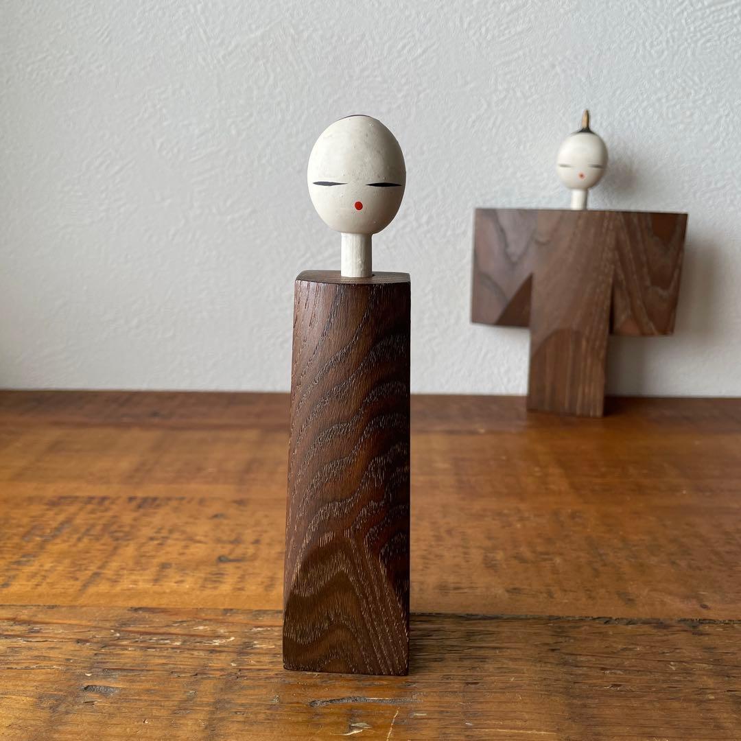 希少　古物　欅木製　立て雛　芸術　古道具　伝統文化　民藝