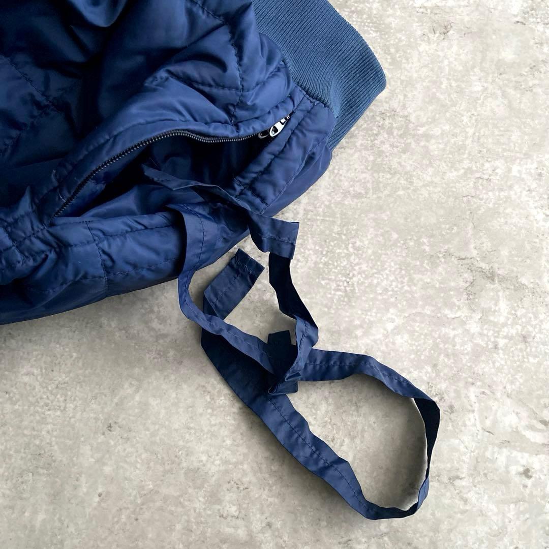 名作 80s 黒タグ エディーバウアー ダウン プルオーバー 紺 L