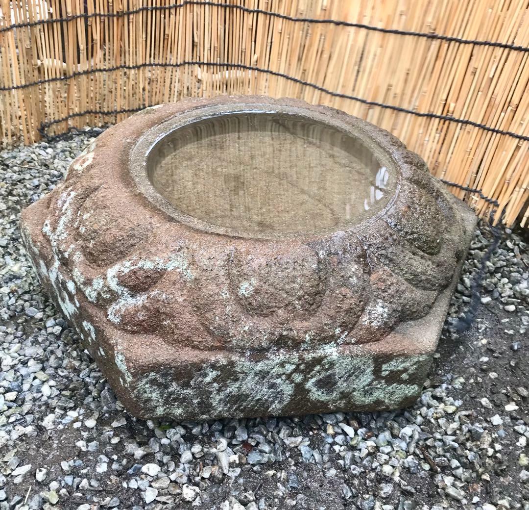 【創作石水鉢・蹲・茶庭水鉢・坪庭水鉢】庭石オブジェ置物箱庭ガーデニングバードバス