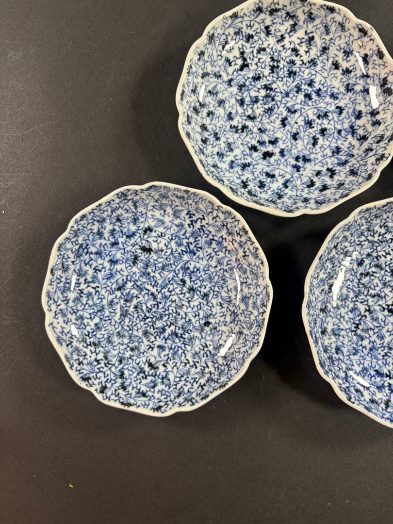 150 伊万里　古伊万里　花唐草　唐草　小皿　5枚