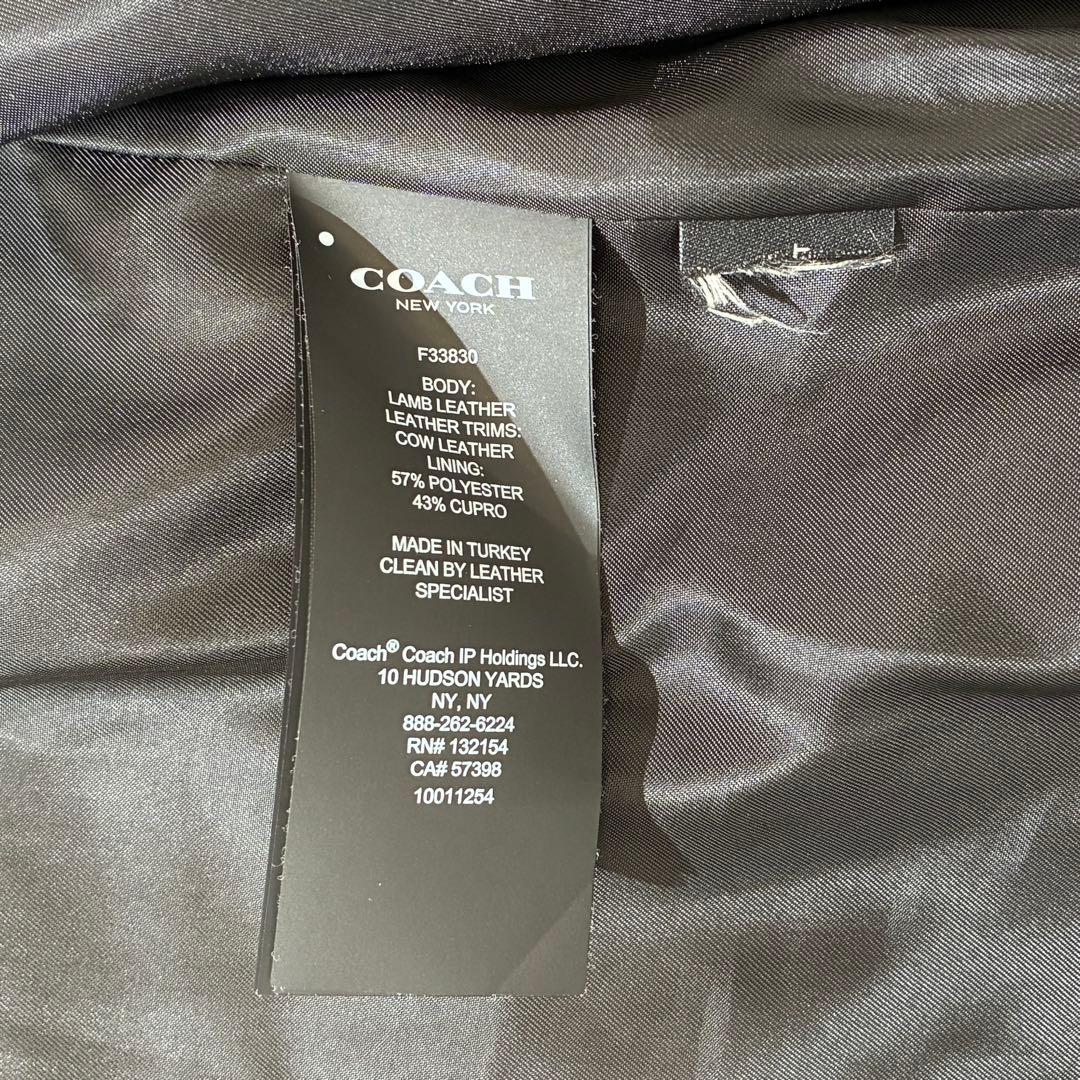 良品★ coach コーチ シングルライダースジャケット ラムレザー レディース