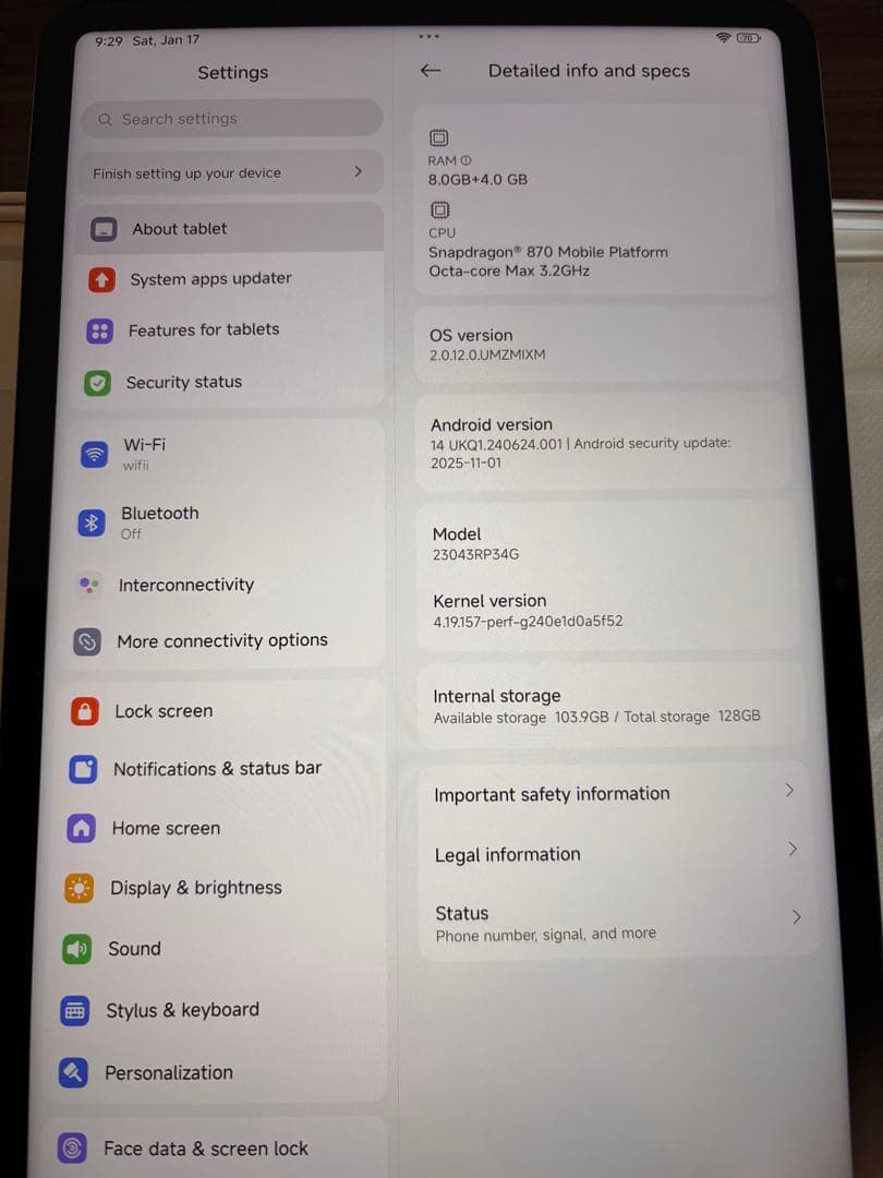 Xiaomi Pad 6 8GB/128GB 美品