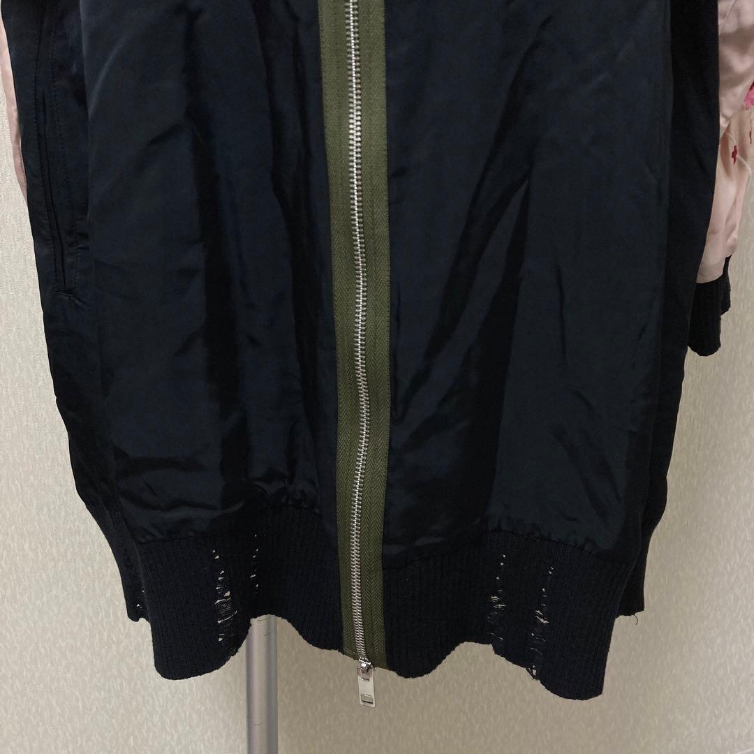 【美品】DIESEL ディーゼル スカジャン フーディ 刺繍 ダメージ加工 S